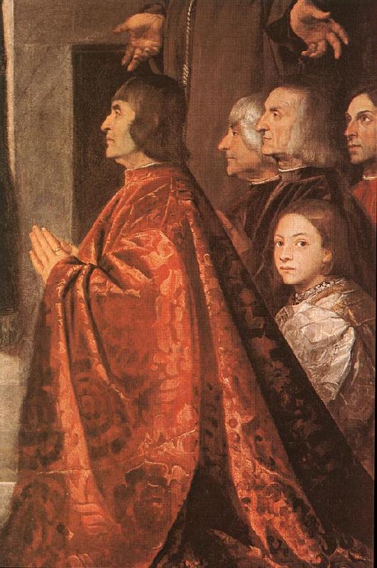 TIZIANO Vecellio Madonna with Saints and Members of the Pesaro Family (detail) wt Sweden oil painting art